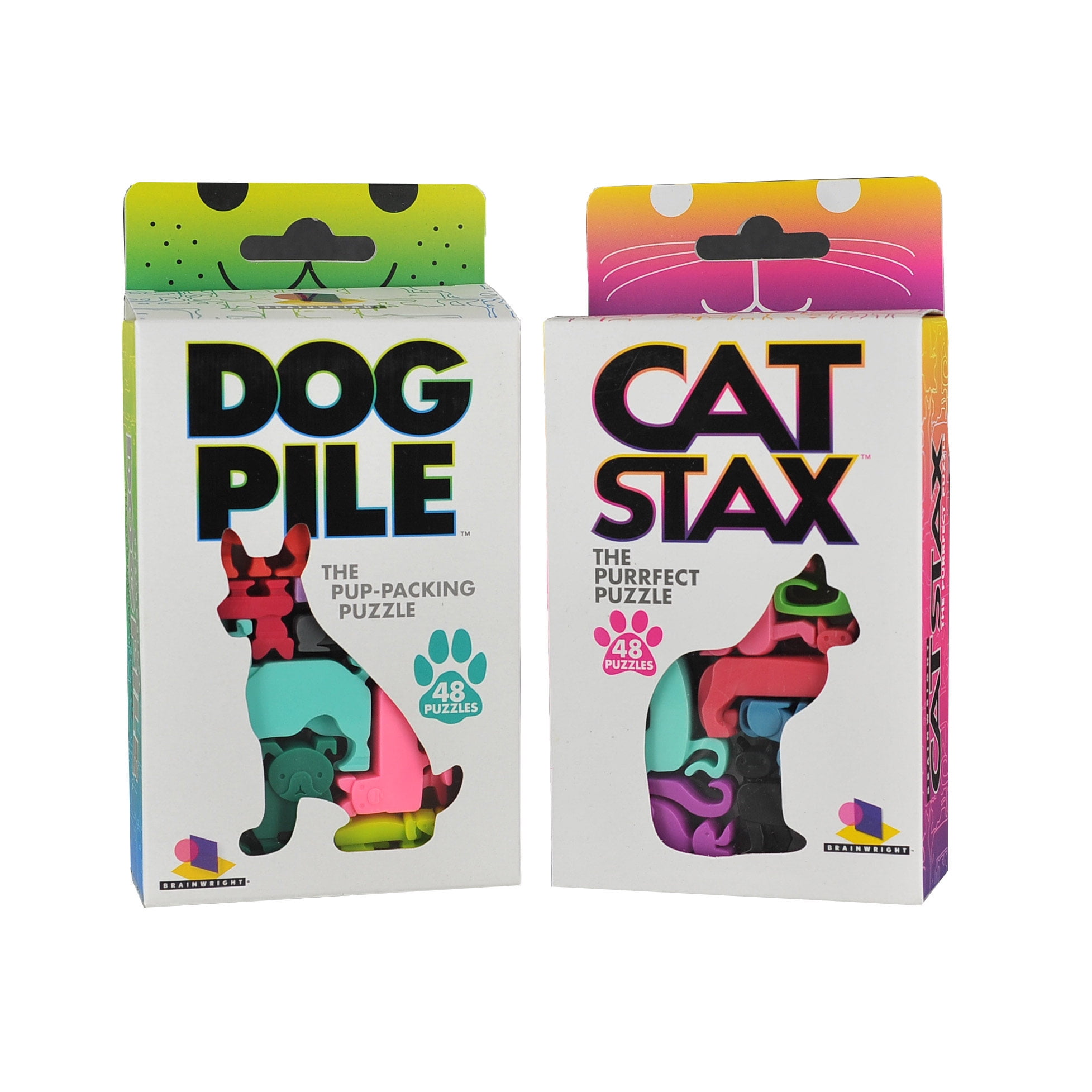 Brainwright Cat Stax & Dog Pile 48 Pieces Multi Color ...