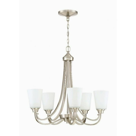 Five Light Chandelier 26 inches Wide By 27 inches High-Brushed Polished Nickel Finish Bailey Street Home 139-Bel-2289965