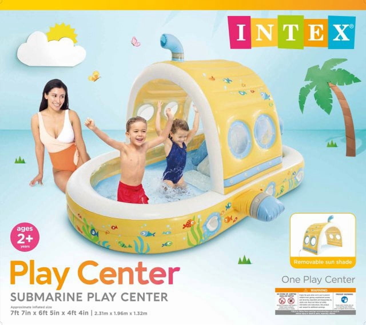 Intex Submarine Inflatable Play Center Pool with Slide and Water Sprayer, Interactive Kids Backyard Water Playground with Fun, Inflatable Backyard Summer Pool for Kids and Family Fun (56141EP)