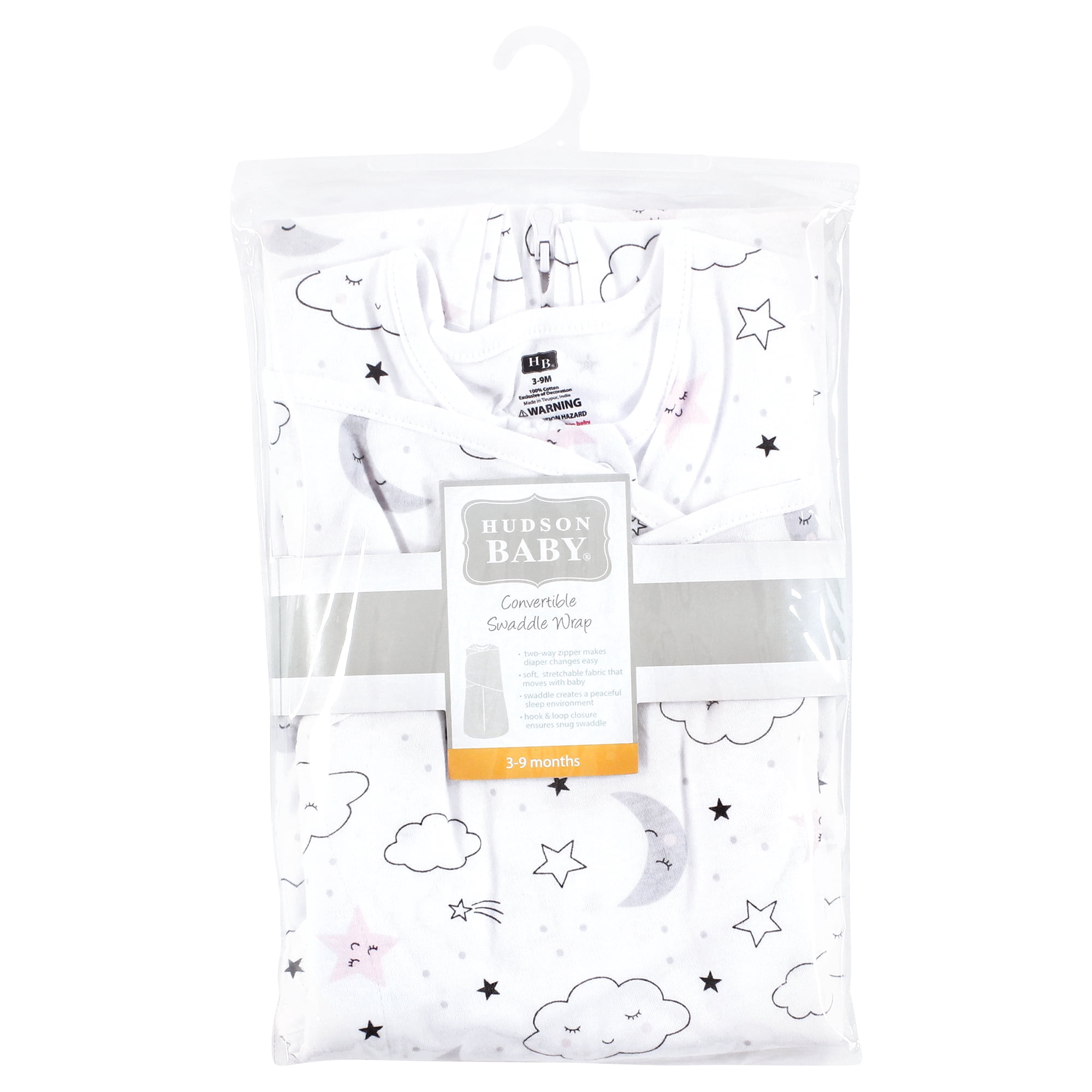 Hudson Baby Infant Girls Convertible Swaddle Sleep Sack, Dreamer, 0-3 Months