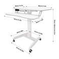 thumbnail image 3 of DENEST White Computer Desk Height Adjustable Rolling Electric Podium Desk For Office, 3 of 11