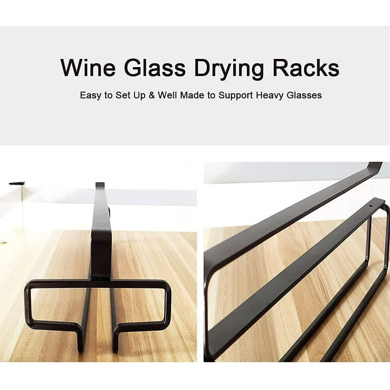 SUNFICON Wine Glass Holder Stemware Rack Hanger Under Cabinet Wine