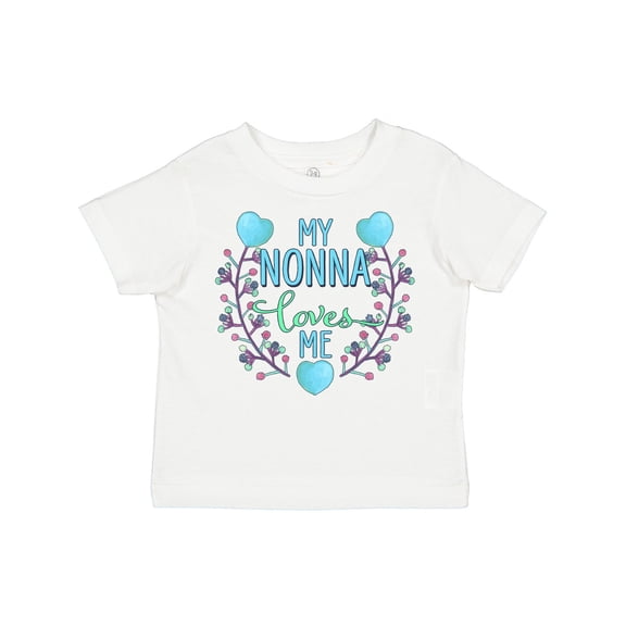 Inktastic My Nonna Loves Me with Flowers and Hearts Boys or Girls Toddler T-Shirt