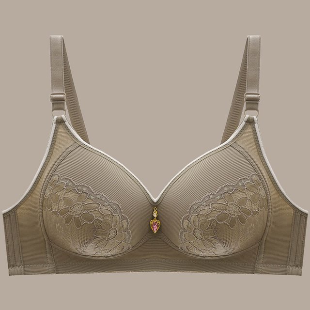 LOVZFMLL Bras for Women Woman's Embroidery Thin Style Ventilate Back Buckle Bra Without Steel Rim Gray 42/95BC