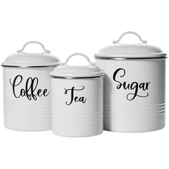 Food Storage Containers Set with Lids, Farmhouse Home Kitchen Decor Rustic Vintage Canisters