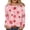 Pink, variant on IWRICH Women's Full Graphic Printed Long Sleeve T-Shirt Workout Tops Plus Size Outdoor Casual Tees Pink XL