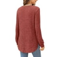 thumbnail image 3 of SHIBEVER Fall Tops for Women Long Sleeve Sweaters Crew Neck Side Spilt Shirts Winter Lightweight Sweaters for Women Sweatshirts Dressy Casual Pullover, 3 of 8