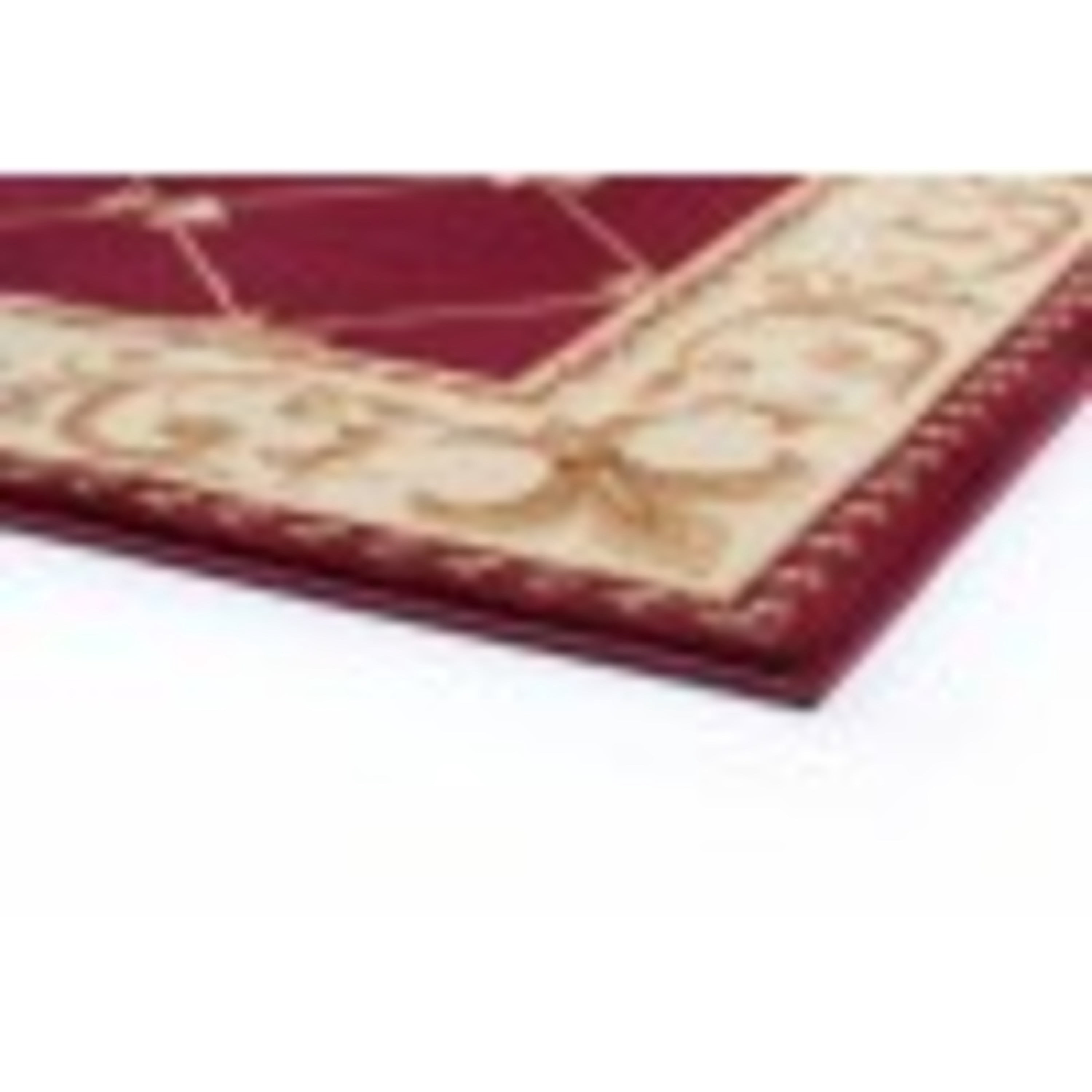 Sensation Traditional 2' x 10' Red and Beige Polypropylene Indoor Area Rug