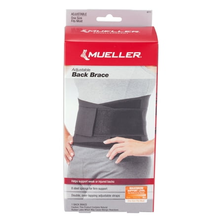 Mueller Sport Care Maximum Support Level Adjustable Back Brace, 1.0 CT