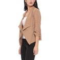 thumbnail image 3 of Women's Elegant Draped Blazer Casual Open Front 3/4 Sleeve Jacket, 3 of 6