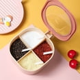 thumbnail image 4 of 1 Pack Spice Box Spice Rack with Lid Plastic Salt Box Pepper Jar 4 Compartments Storage Box, 4 of 6