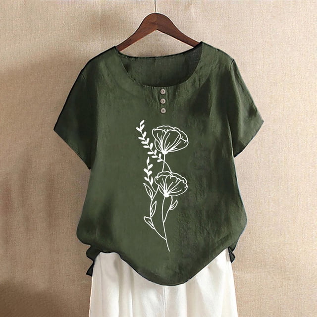 Liquidation d'Été Iumwxz Chemises de la Saint-Valentin pour Femmes T-Shirts Basiques Confortables Blouses pour Femmes T-Shirts Graphiques Floraux Manches Courtes Col Rond Tuniques pour Femmes Cadeau de Vacances Rendez-Vous