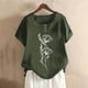 thumbnail image 2 of Camisas de Manga Corta para las Mujeres, Blusa de Botón de Impresión Casual con Cuello Redondo Hecha de Tela Suave Transpirable para Verano Primavera, Blusas de Manga Corta para las Mujeres, 2 of 4