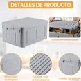 thumbnail image 3 of 3 Piezas Cajas de Almacenamiento - 36 L de Capacidad Organización, Cajas de Almacenamiento Plegables con Tapa para Ropa,para El Hogar,El Trabajo (Gris), 3 of 7