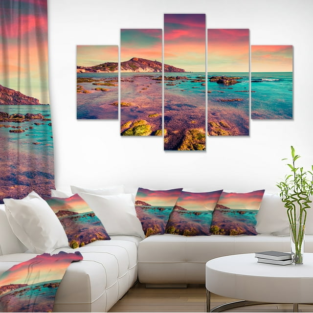 Design Art - Coucher de Soleil Coloré sur la Plage de Giallonardo