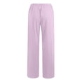thumbnail image 4 of JUSLIO Linen Pants for Women Fashion Casual Drawstring Loose Wide Leg Pants, 4 of 5