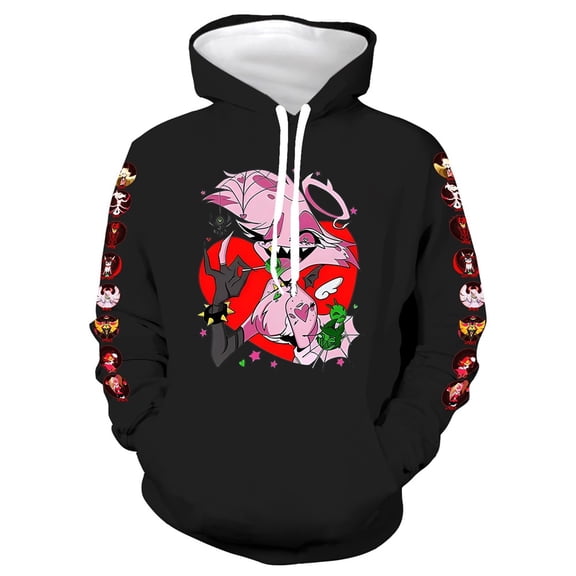 XUANXIAOJIANG Hazbin Hotel Hoodie Oversized Hoodie for Men/Women - Long Sleeves, Casual & Fashionable, Comfortable Fit, Daily Wea