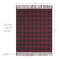 thumbnail image 4 of VHC Brands Christmas Decorations for Living Room Couch Sofa Bedding Cumberland Red Black Plaid Woven Throw 50x60, 4 of 5