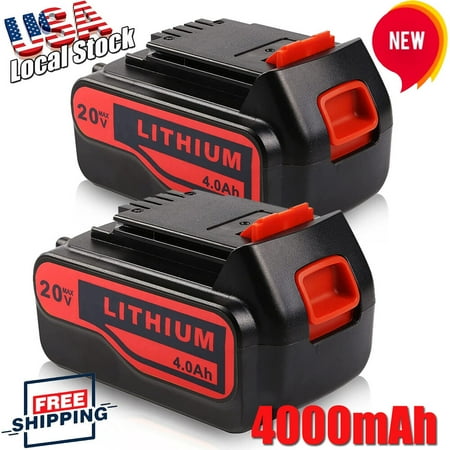 

2x4.0Ah Battery For BLACK+DECKER LBXR20 20V LB2X4020 MAX Lithium LBXR2020