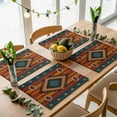 thumbnail image 5 of Aztec Southwest Placemats for Dinning Table Set of 4, Vintage Geometric Farmhouse Art Burlap Kitchen Place Mats Waterproof Cloth Table Mats, Indoor Outdoor Placemats Easy Clean Dinner Decor, 5 of 8