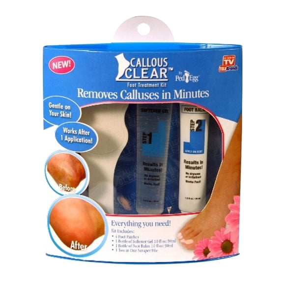 Pedegg Powerball - Callous Clear Foot Treatment Kit - Peel Foot Dead Skin Removes Calluses - White