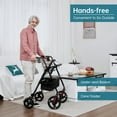 thumbnail image 5 of Elenker Mobility Rollator Walker with 10" Wheels, Adjustable Seat and Arms, Black, 5 of 6