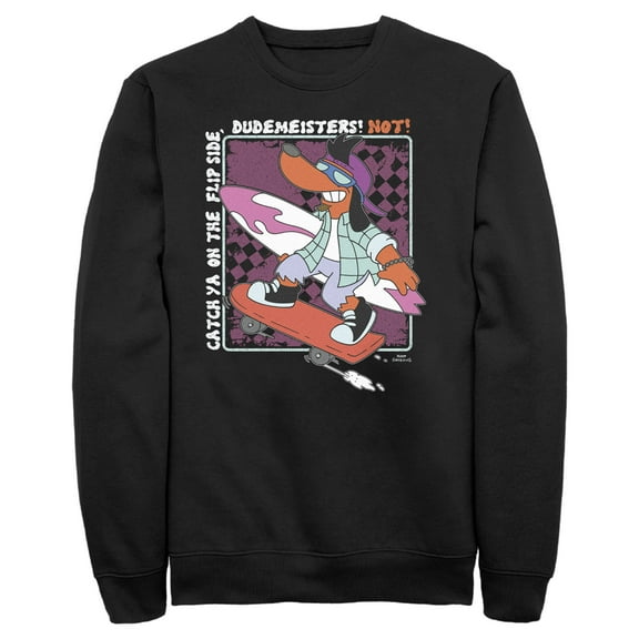 Men's The Simpsons Catch Ya on the Flip Side  Sweatshirt Black 3X Large