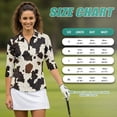 thumbnail image 7 of Uorisanigo Brown Cow Pattern Women's Dry-Fit Golf Polo Shirts Comfortable Fashionable Long Sleeve Golf Polo Shirts Quarter Zip Fashion 3/4 Sleeve Versatile Workout Tops for Women, 7 of 7