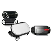 Insten Silver EVA Hard Case Pouch+Anti-Glare Guard For Sony Playstation PS Vita PSV