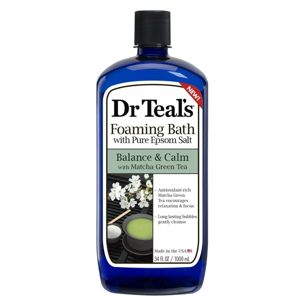 Dr Teal's Foaming Bath with Pure Epsom Salt, Balance & Calm with Matcha