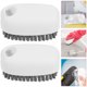 thumbnail image 4 of 2 cepillos de limpieza multifuncionales de plástico duradero para ropa y zapatos, cepillo de cerdas para limpiar bañeras, herramienta para el hogar (blanco), 4 of 5