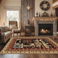 thumbnail image 6 of MJIAexp 5'x7' Area Rug Washable Living Room Rug, Vintage Western Buffalo Bear Decor Indoor Carpet Rugs, Non Slip Soft Low Pile Area Carpet for Living Room Bedroom Festive Decor, 6 of 7