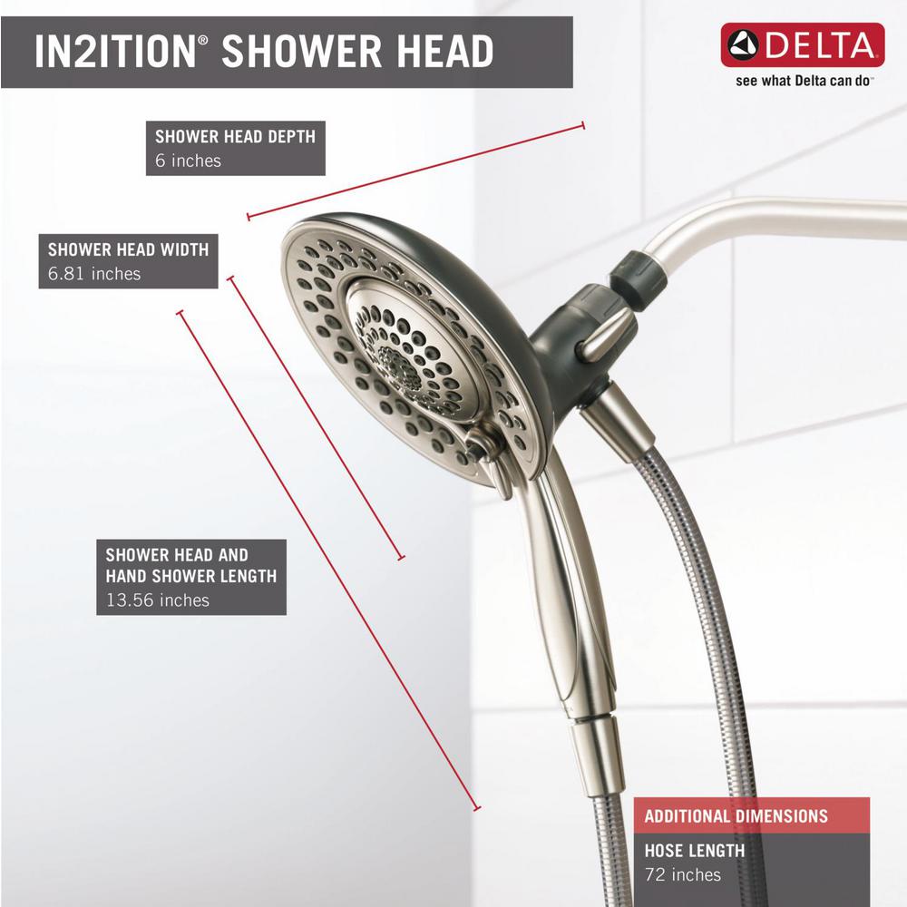 Delta Faucet In2Ition 5-Mode Massage Two-In-One Shower Head - image 3 of 7