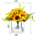 thumbnail image 4 of Enova Home Artificial Silk Sunflowers Arrangement in Clear Glass Vase With Faux Water For Home Garden Decoration, 4 of 4
