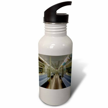 NYC subway car, empty 21 oz Sports Water Bottle wb-112519-1