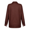 thumbnail image 3 of Gvmfive Women Lapel Neck Front Flap Pockets Button Up Long Sleeve Solid Shirt Jacket, M, 3 of 5
