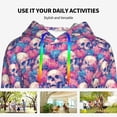 thumbnail image 4 of Sikiie white Skull blue flower Women's Casual Hoodies Long Sleeve Lightweight Pullover Tops Loose Sweatshirt-XX-Large, 4 of 7