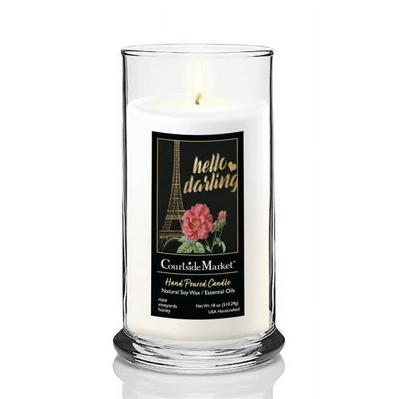 Courtside Market CAN-FD274-18S 18 oz Darling III Status Candle Glass, Clear