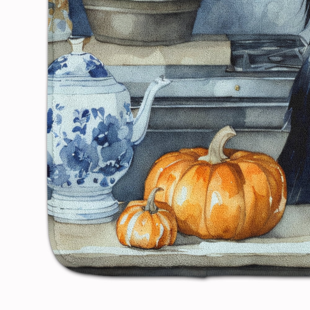 Carolines Treasures DAC1783RUG 19 x 27 in. Unisex Japanese Chin Fall Kitchen Pumpkins Memory Foam Kitchen Mat