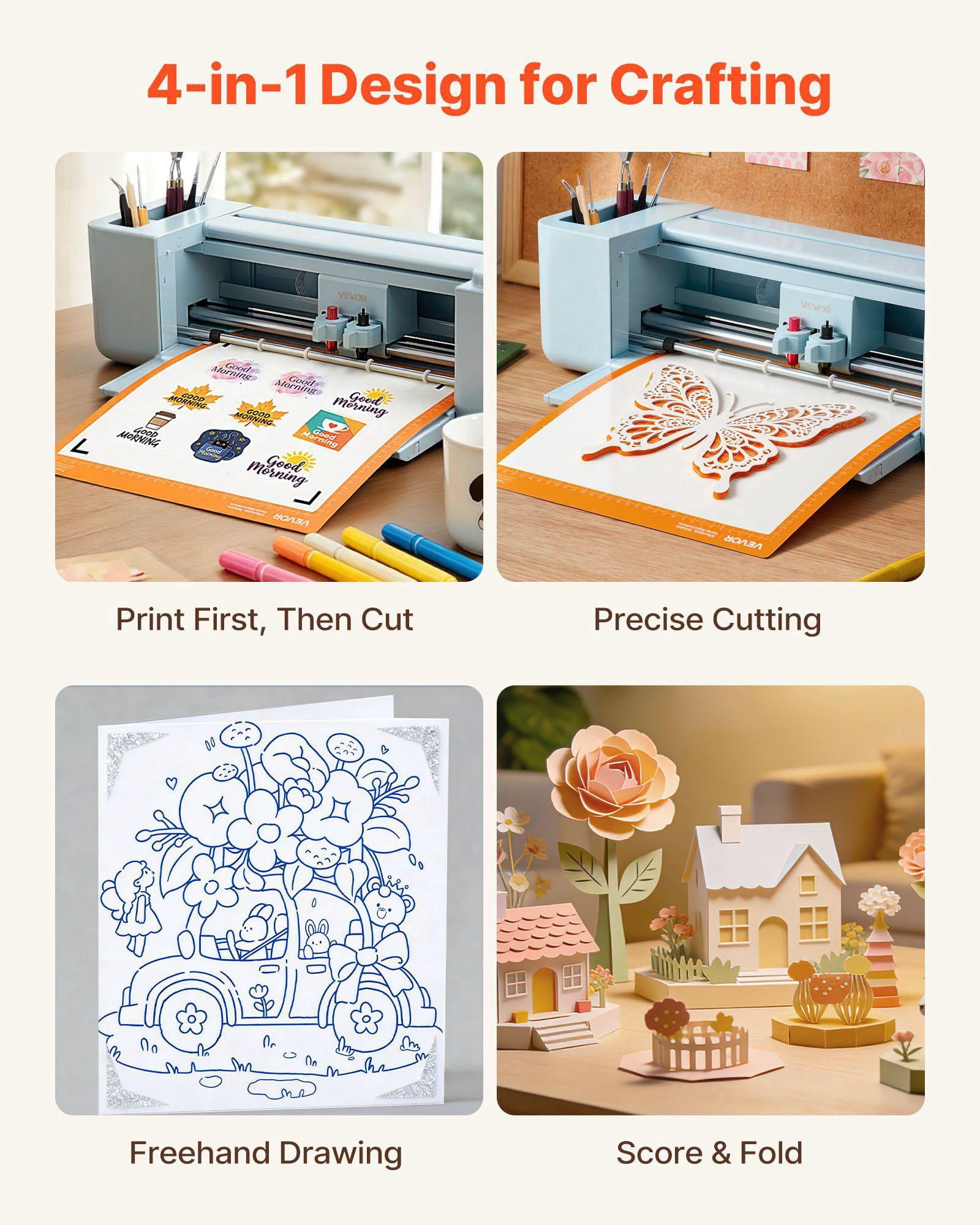 12 Inch Vinyl Cutting Machine with Button and Screen Control Includes Materials Tool Kit 5000 Built in Designs Compatible Mac Windows Android iOS for Crafts