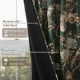 thumbnail image 4 of StangH Green 100% Blackout Floral Curtains Bird Pattern Vintage Home Decor Thermal Insulated with Backtab Drapes for Living Room, W52xL84, 2 Panels, 4 of 7