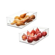 iDesign, Refrigerator, Freezer, and Pantry Storage Bins, Clear, 2 Pack, Recycled Plastic