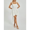 thumbnail image 4 of Lamuusaa Women Sleeveless Pleated Dress Solid Color Bandage Backless Party A-Line Dress, 4 of 9