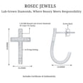thumbnail image 5 of Rosec Jewels Lab Diamond Cross Earrings - Vintage Inspired J Hoop Earrings with Screw Back - EF-VS Grade, 10K White Gold, 5 of 6