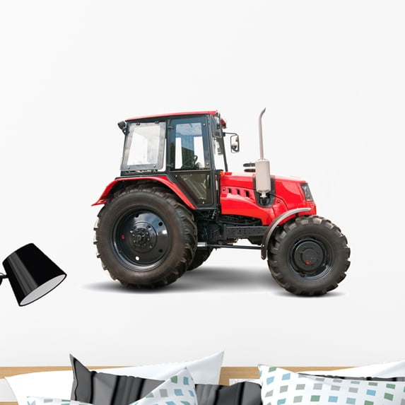 Red Tractor Wall Decal by Wallmonkeys Peel and Stick Graphic (36 in W x 24 in H) WM225628