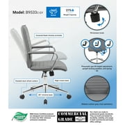 كرسي مكتب حديث مضلع الظهر قابل للتعديل مع أذرع باللون الرمادي من Boss Office Products