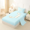 thumbnail image 2 of Erosebridal Initial J Kids Twin Sheet Sets, Abstract Lines Bedding, Blue, 3 Pieces, 2 of 5
