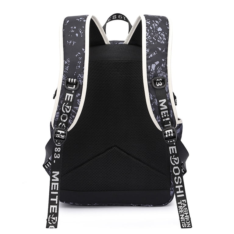 anime laptop canvas backpack Anime One_Pieces Canvas Backpack Waterproof Laptop Knapsack Student  Lightweight School Bookbag with USB Charging Port