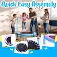 thumbnail image 6 of YORIN 36" Trampoline for Kids, 3FT Mini Indoor/Outdoor Foldable Toddler Trampoline with Adjustable Foam Handle, Small Rebounder Fitness Trampoline with No-Gap Padded Cover, Gift for Baby, Girls, Boys, 6 of 10