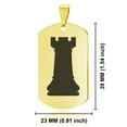 thumbnail image 2 of Stainless Steel Rook Chess Piece Dog Tag Pendant Necklace, 2 of 3